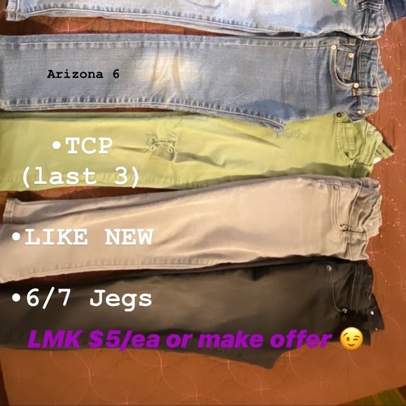 Girls Jeans & Jeggings 6,6x,7 - Picture 2 of 2